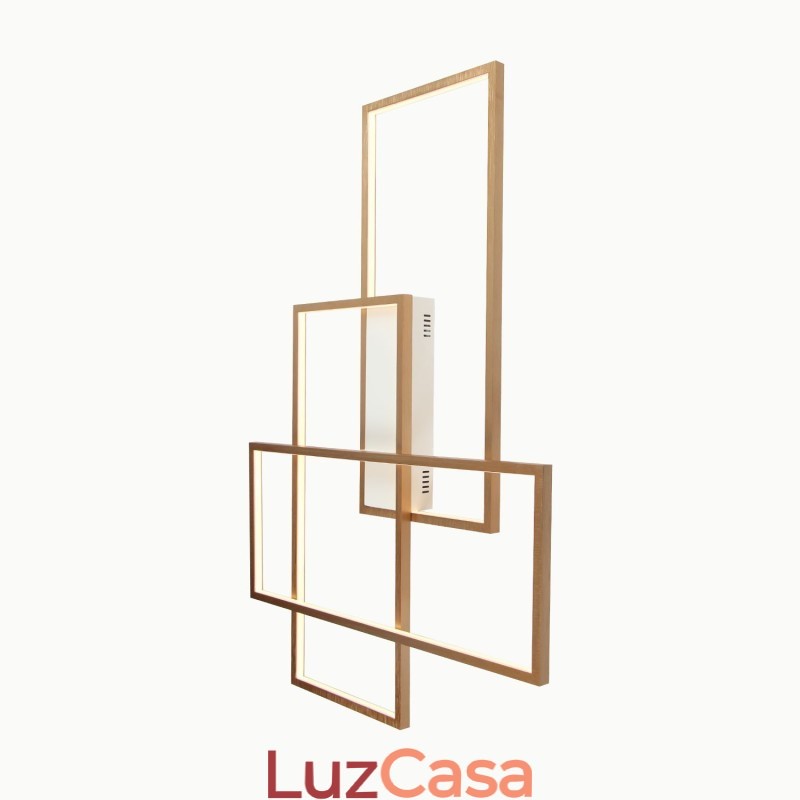 Luminária de teto moderna, contemporânea, dourada, em alumínio, com controle remoto, para sala de estar, quarto (também pode ser usada como luminária de parede)