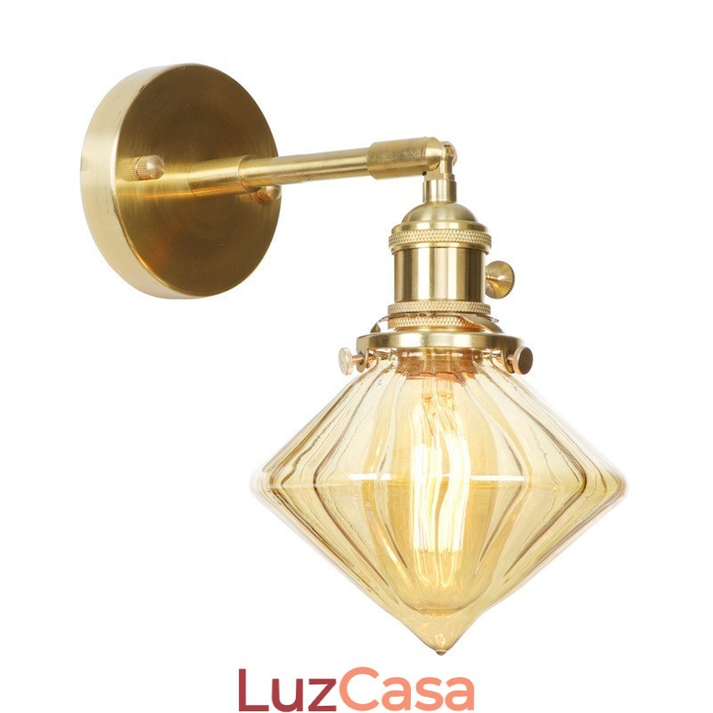 Luminária de parede moderna com cúpula de vidro