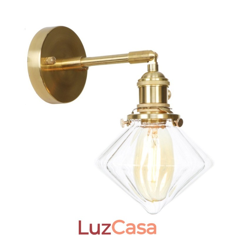 Luminária de parede moderna com cúpula de vidro