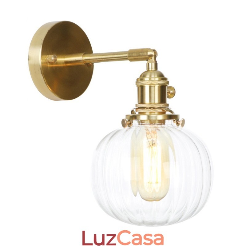 Luminária de parede moderna em formato de feijão com cúpula de vidro esférica