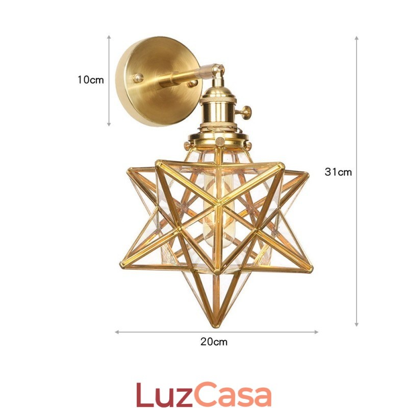 Luminária de parede moderna com cúpula de vidro
