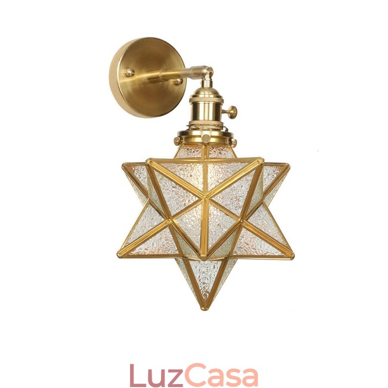 Luminária de parede moderna com cúpula de vidro