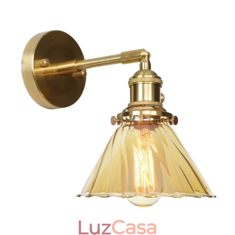 Luminária de parede moderna com cúpula de vidro