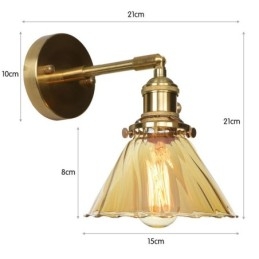 Luminária de parede moderna com cúpula de vidro