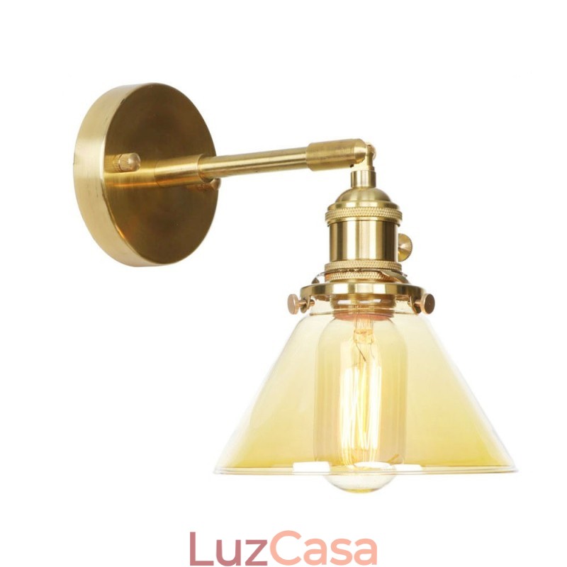 Luminária de parede moderna com cúpula de vidro
