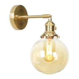 Luminária de parede moderna em formato de feijão com cúpula de vidro esférica