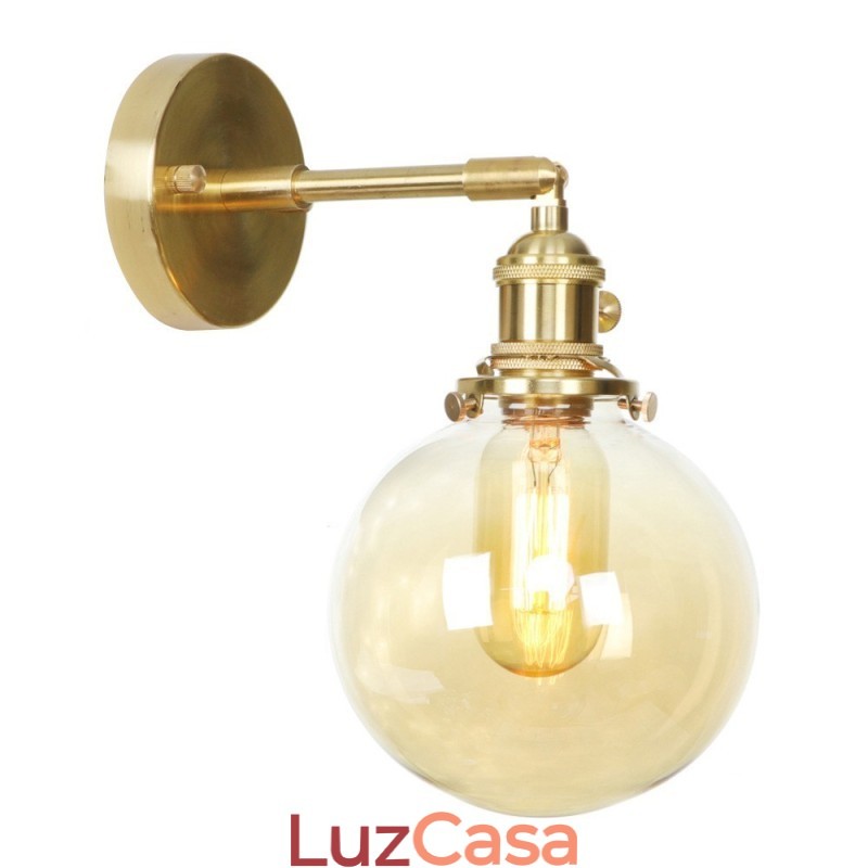 Luminária de parede moderna em formato de feijão com cúpula de vidro esférica