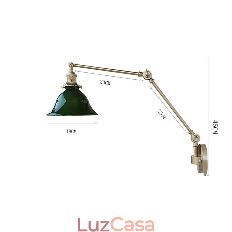 Luminária de parede moderna com cúpula de vidro