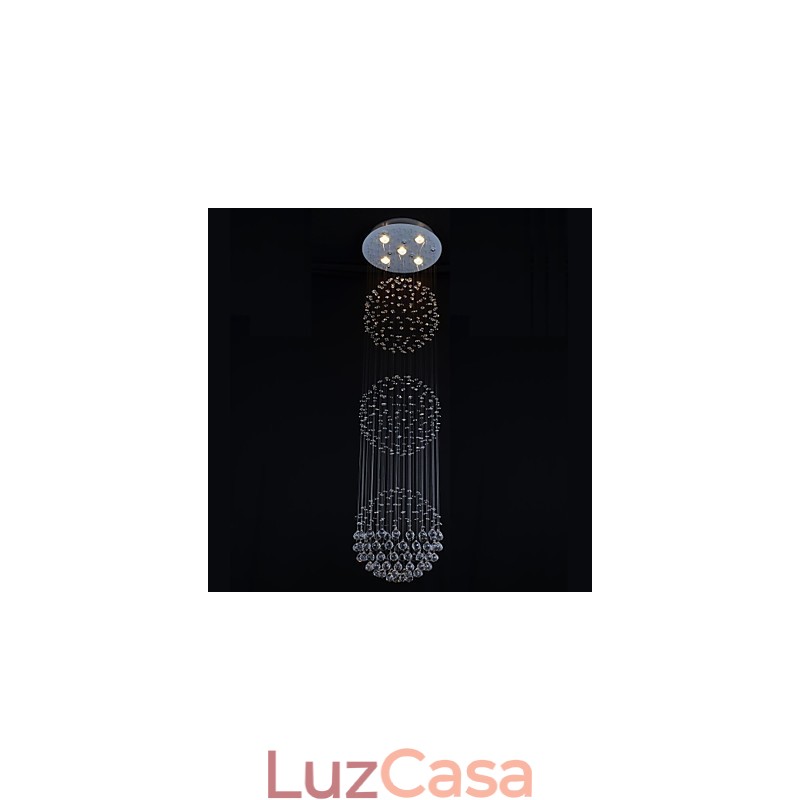 Moderno Contemporâneo Cristal Cromado Metal Montagem Embutida