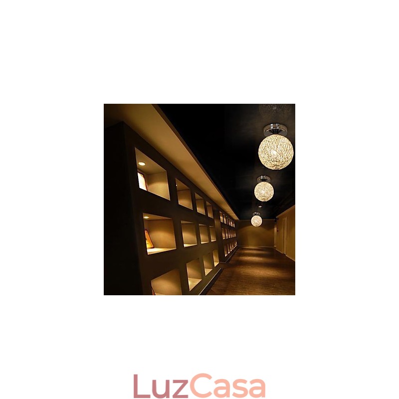 Globo de lanterna moderno e contemporâneo, metal cromado, montagem embutida