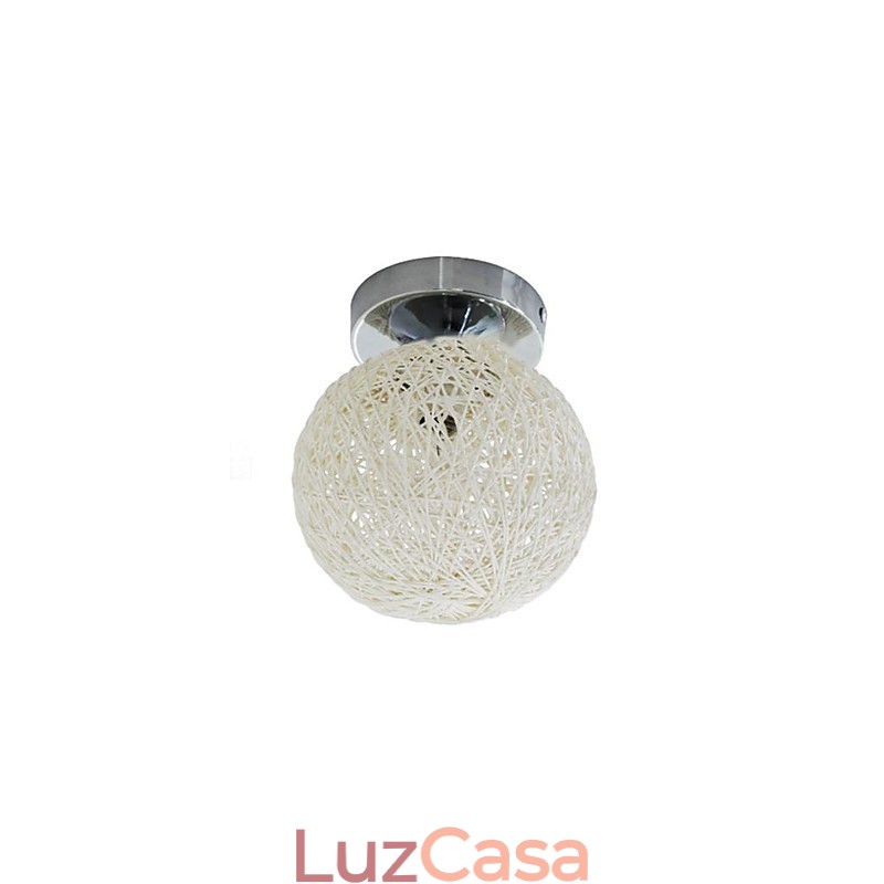 Globo de lanterna moderno e contemporâneo, metal cromado, montagem embutida