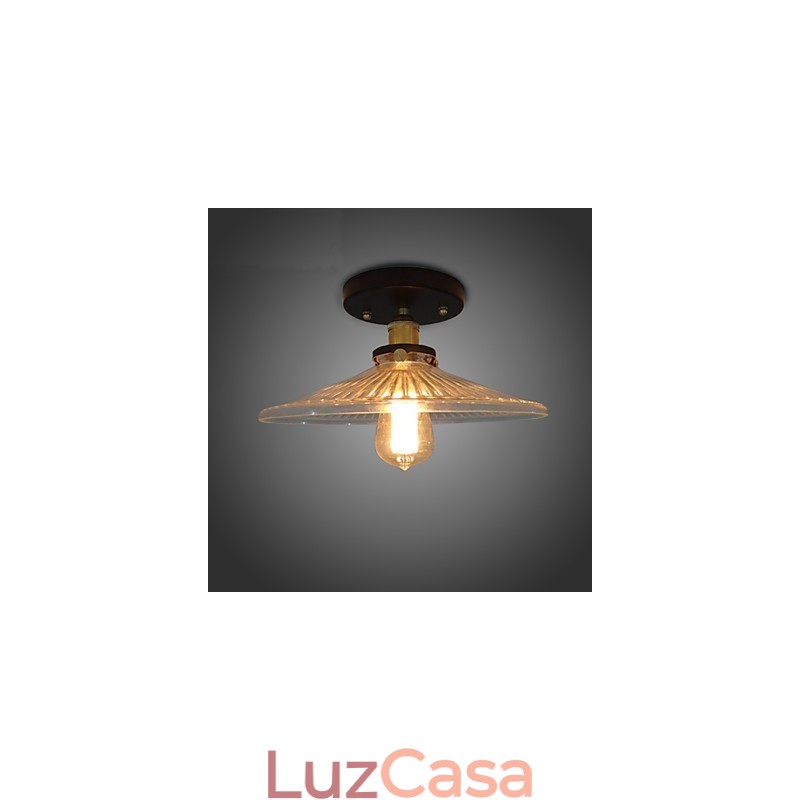American Countryside Industrial Retro Mesa Teto Lâmpada 110V espiral Vidro Transparente Decoração de Casa iluminação
