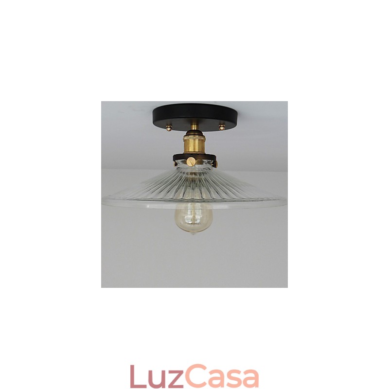 American Countryside Industrial Retro Mesa Teto Lâmpada 110V espiral Vidro Transparente Decoração de Casa iluminação