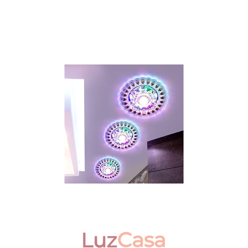 Luminária de teto de cristal Spotlight SMD 3W Lâmpada criativa Tubo de luz colorida Luz de cúpula colorida
