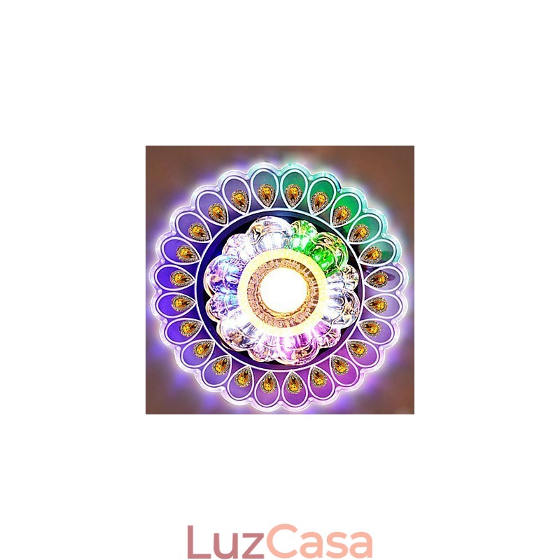 Luminária de teto de cristal Spotlight SMD 3W Lâmpada criativa Tubo de luz colorida Luz de cúpula colorida
