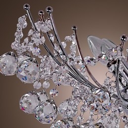 Lustre de cristal luxuoso com 6 luzes pendentes