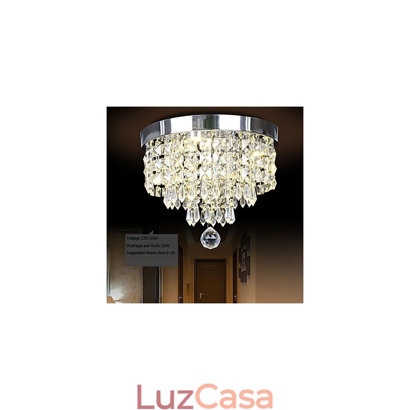 Moderno Contemporâneo Cristal Metal Montagem Embutida