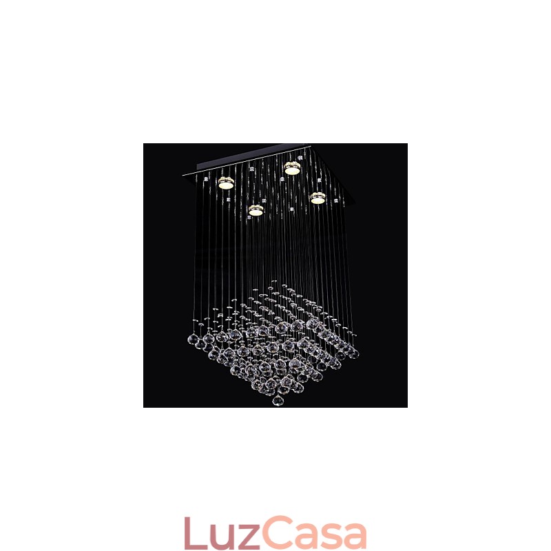 Cristal transparente 4 luzes montagem embutida em design simples