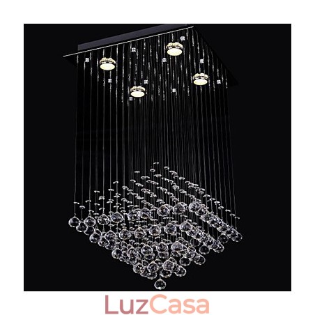 Cristal transparente 4 luzes montagem embutida em design simples Cristal transparente 4 luzes montagem embutida em design simples
