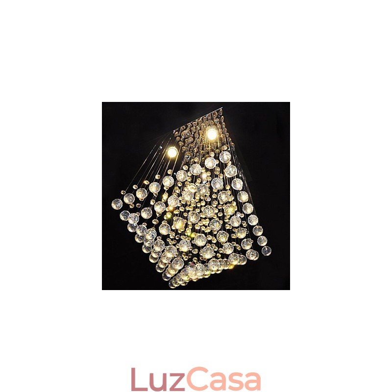 Cristal transparente 4 luzes montagem embutida em design simples