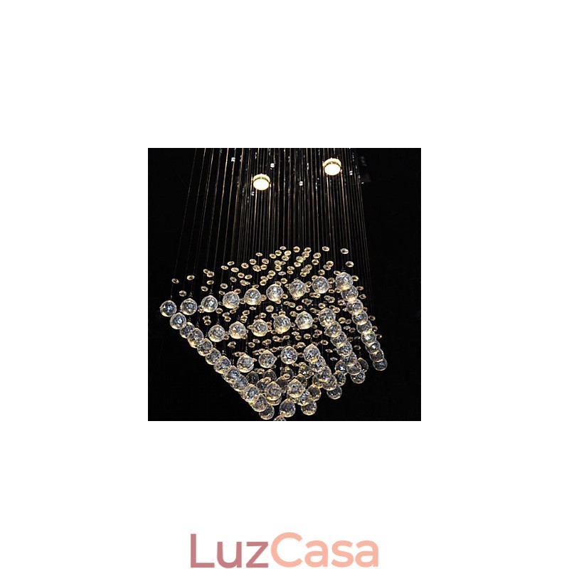 Cristal transparente 4 luzes montagem embutida em design simples