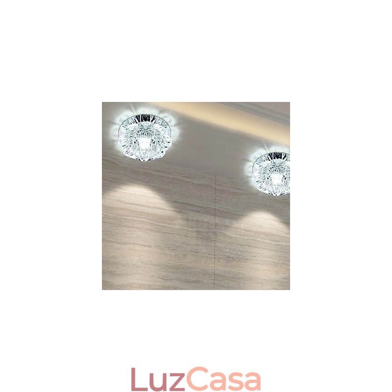 Luminária de teto de cristal Spotlight SMD 3W Lâmpada criativa Tubo de luz colorida Luz de cúpula colorida