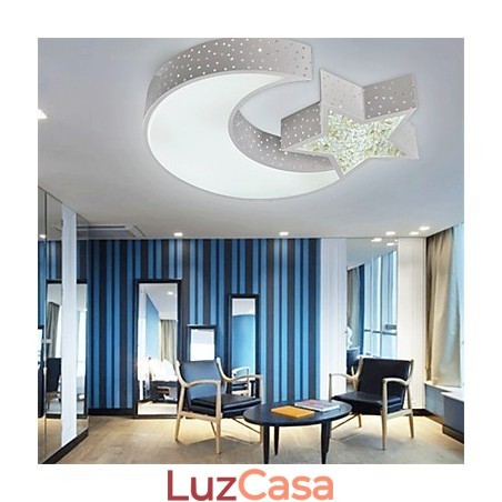 Montagem embutida moderna contraída estrela e lua padrão metal