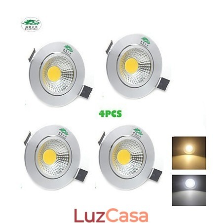4PCS Zweihnder 3W 300Lm COB Lâmpada de teto Downlight Luz branca quente 4PCS Zweihnder 3W 300Lm COB Lâmpada de teto Downlight Luz branca quente