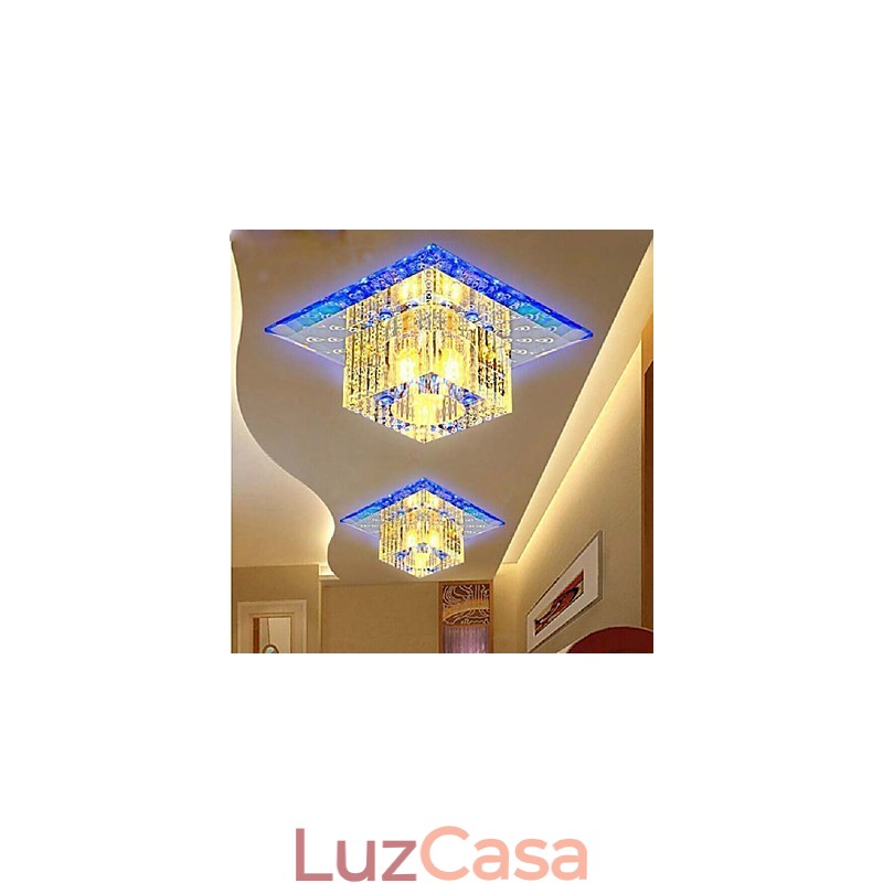 Mini lâmpada de teto de cristal holofote SMD 3W lâmpada criativa tubo de luz colorida cor quadrado luz de cúpula