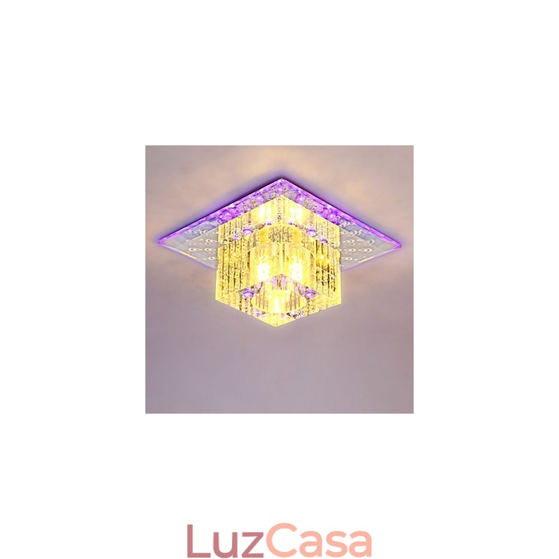 Mini lâmpada de teto de cristal holofote SMD 3W lâmpada criativa tubo de luz colorida cor quadrado luz de cúpula