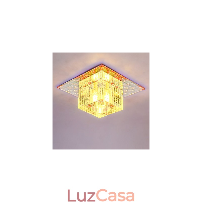 Mini lâmpada de teto de cristal holofote SMD 3W lâmpada criativa tubo de luz colorida cor quadrado luz de cúpula