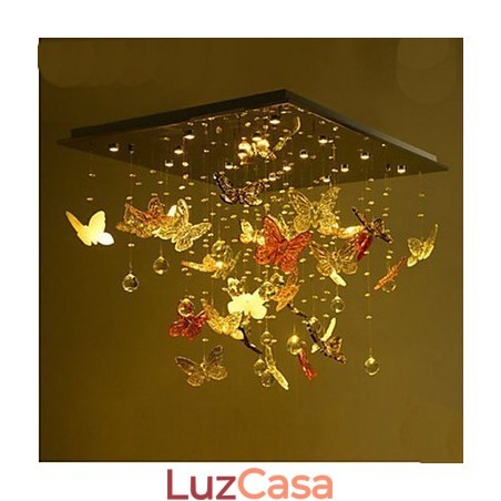 Luminária de Cristal Circular Borboleta Luminária de Cristal Luminária de Cristal Circular Borboleta Luminária de Cristal