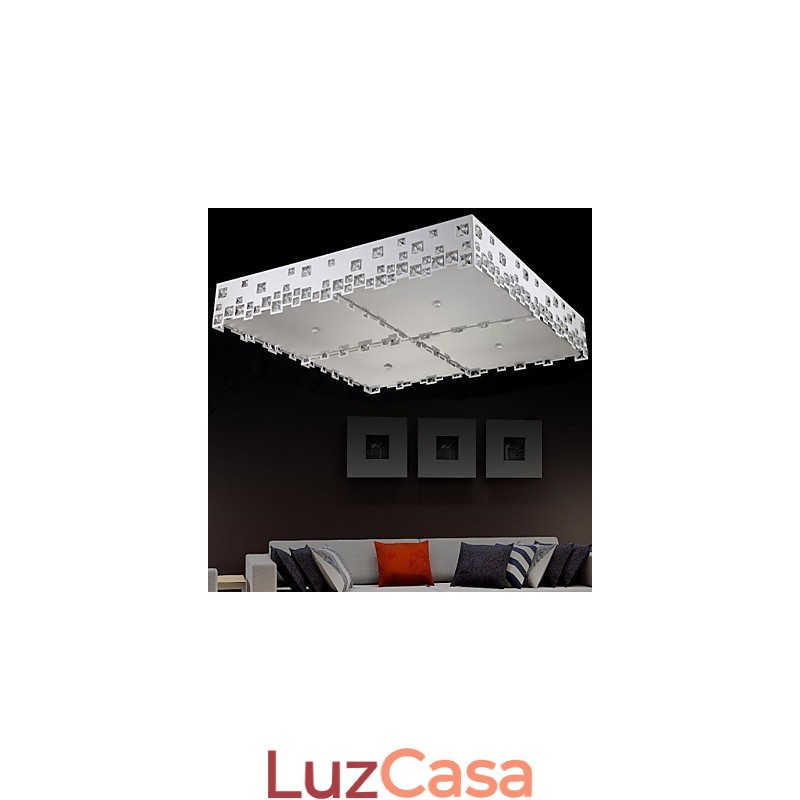 Cristal Flush Mount Moderno Contemporâneo Metal