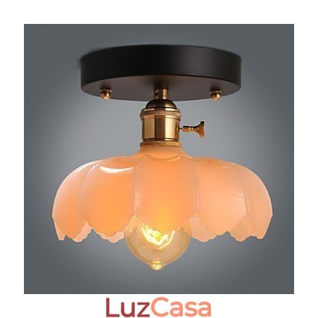 Luminária de teto de vidro com luzes retrô embutidas Luminária de teto de vidro com luzes retrô embutidas