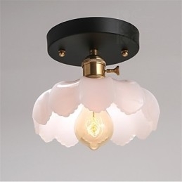 Luminária de teto de vidro com luzes retrô embutidas