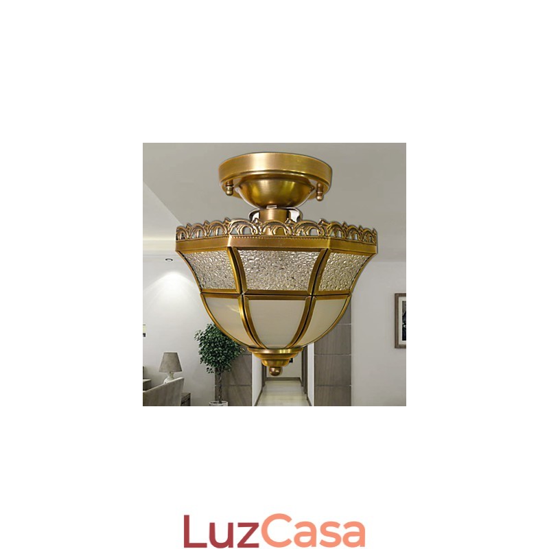 Holofotes de montagem embutida em metal latão estilo mini clássico tradicional