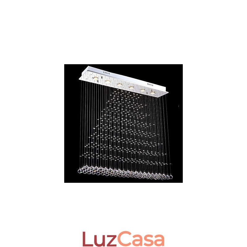 Luminárias de lustre de cristal retangulares, luminárias de teto suspensas