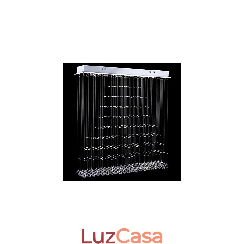 Luminárias de lustre de cristal retangulares, luminárias de teto suspensas