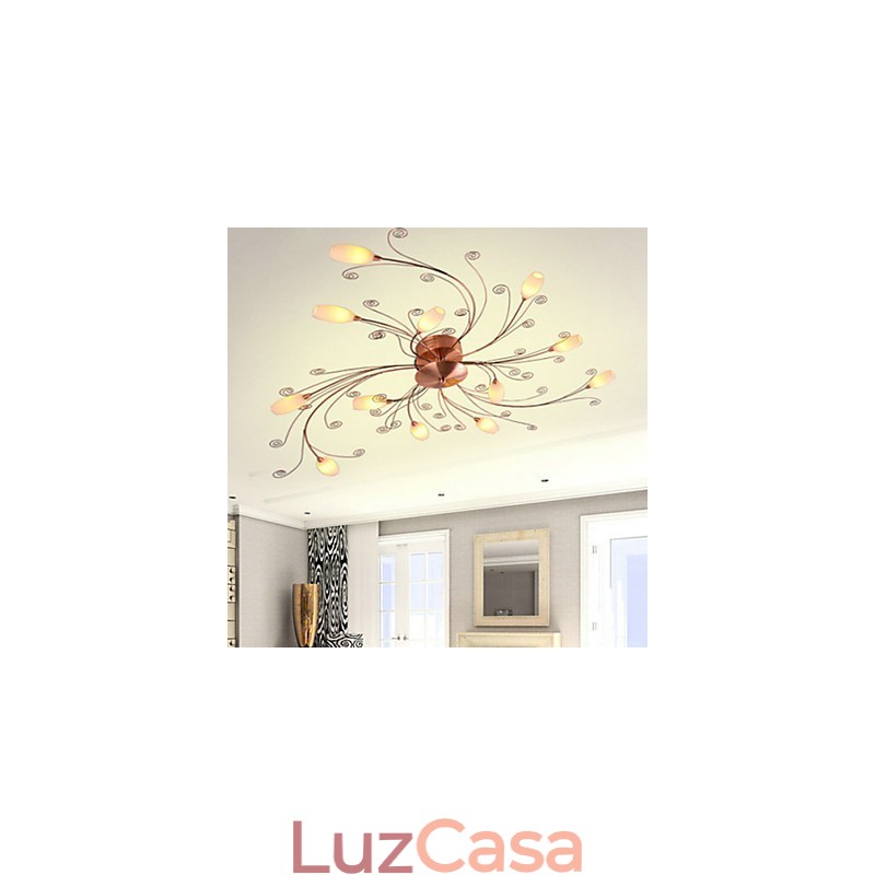 Luminárias Artísticas de Alumínio Flush Mount com 12 Luzes