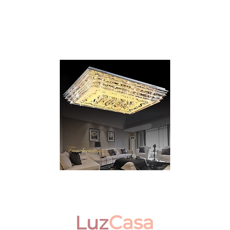 Luminária embutida de três cores com controle remoto, vidro moderno e contemporâneo