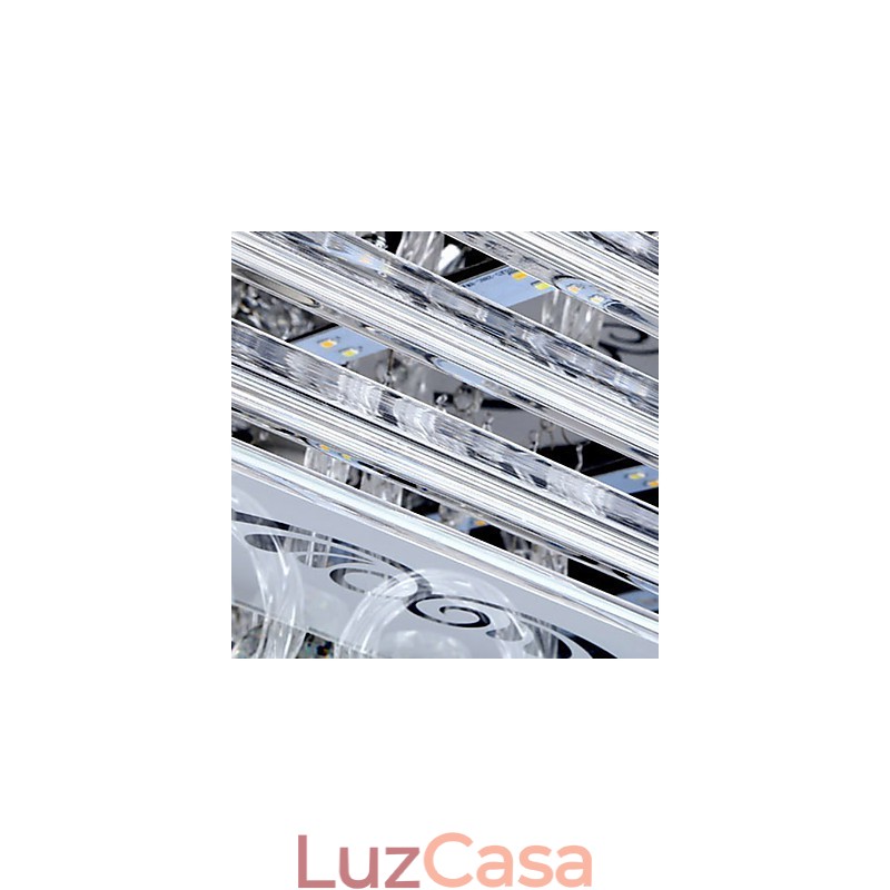 Luminária embutida de três cores com controle remoto, vidro moderno e contemporâneo
