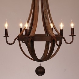 Lustre 6 luzes Vintage Retro Country Living Jantar Garagem Metal