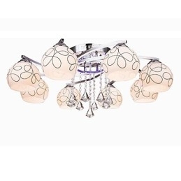 Lustre Moderno Cristal Living 8 luzes