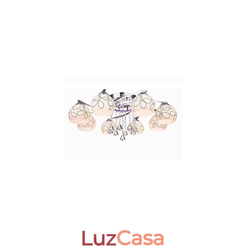 Lustre Moderno Cristal Living 8 luzes