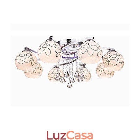 Lustre Moderno Cristal Living 8 luzes Lustre Moderno Cristal Living 8 luzes