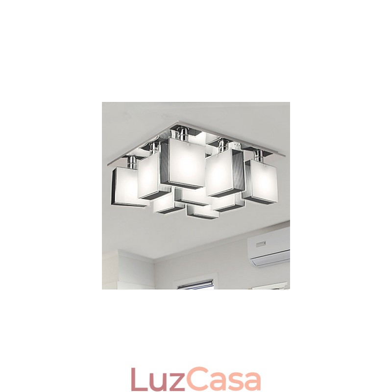 Montagem embutida moderna contemporânea em metal cromado