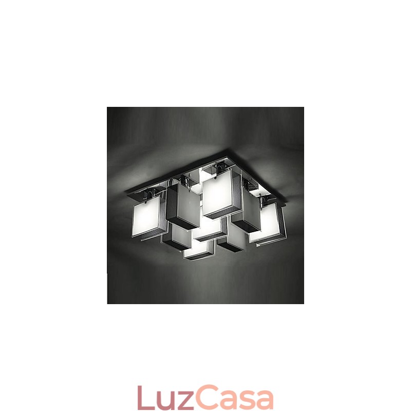 Montagem embutida moderna contemporânea em metal cromado