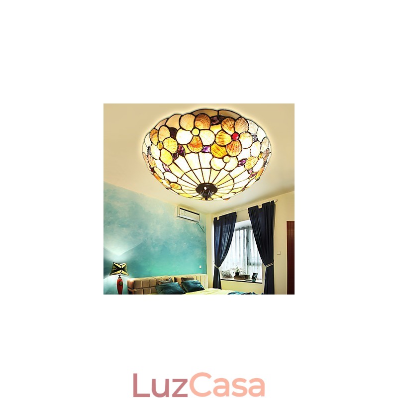 Conchas do Mar Mediterrâneo Absorvem Luz de Cúpula Chaminé Rural 50 Cm de Diâmetro