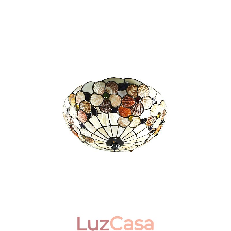 Conchas do Mar Mediterrâneo Absorvem Luz de Cúpula Chaminé Rural 50 Cm de Diâmetro