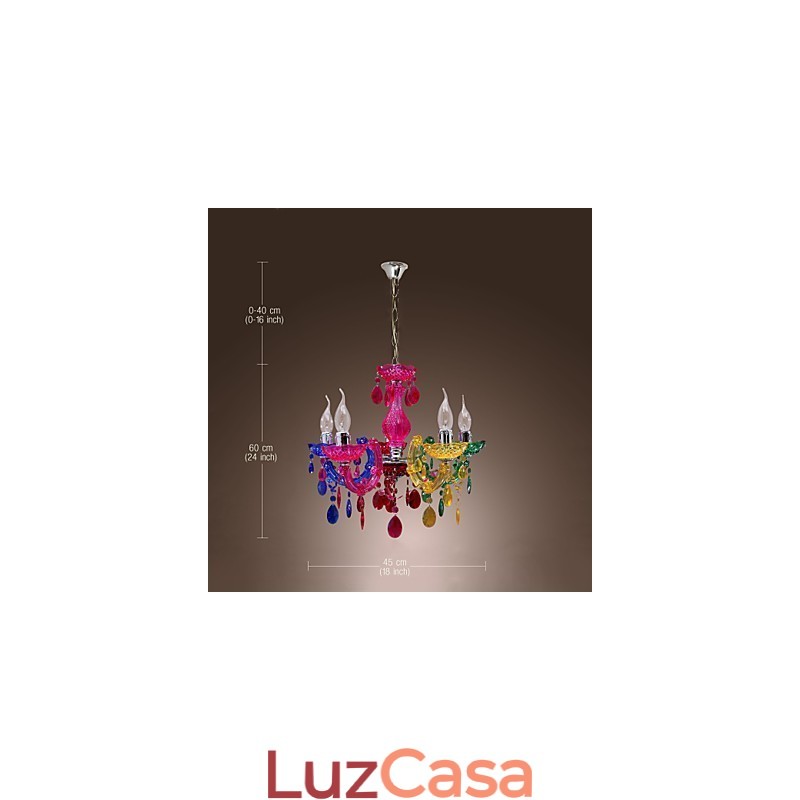 Lustre de acrílico cromado cristal clássico tradicional